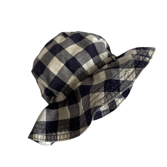 Baby Gap Navy Blue/White Buffalo Plaid Bucket Hat Lightweight Size 12-18 Months - Picture 2 of 8